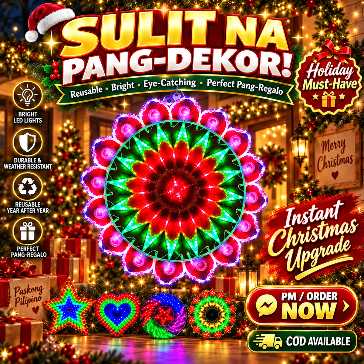 LED Christmas Parol Lantern