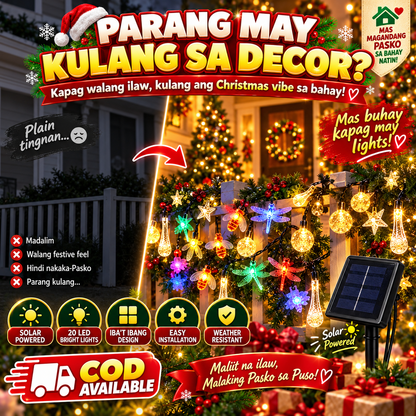 20 LED Solar Christmas String Lights