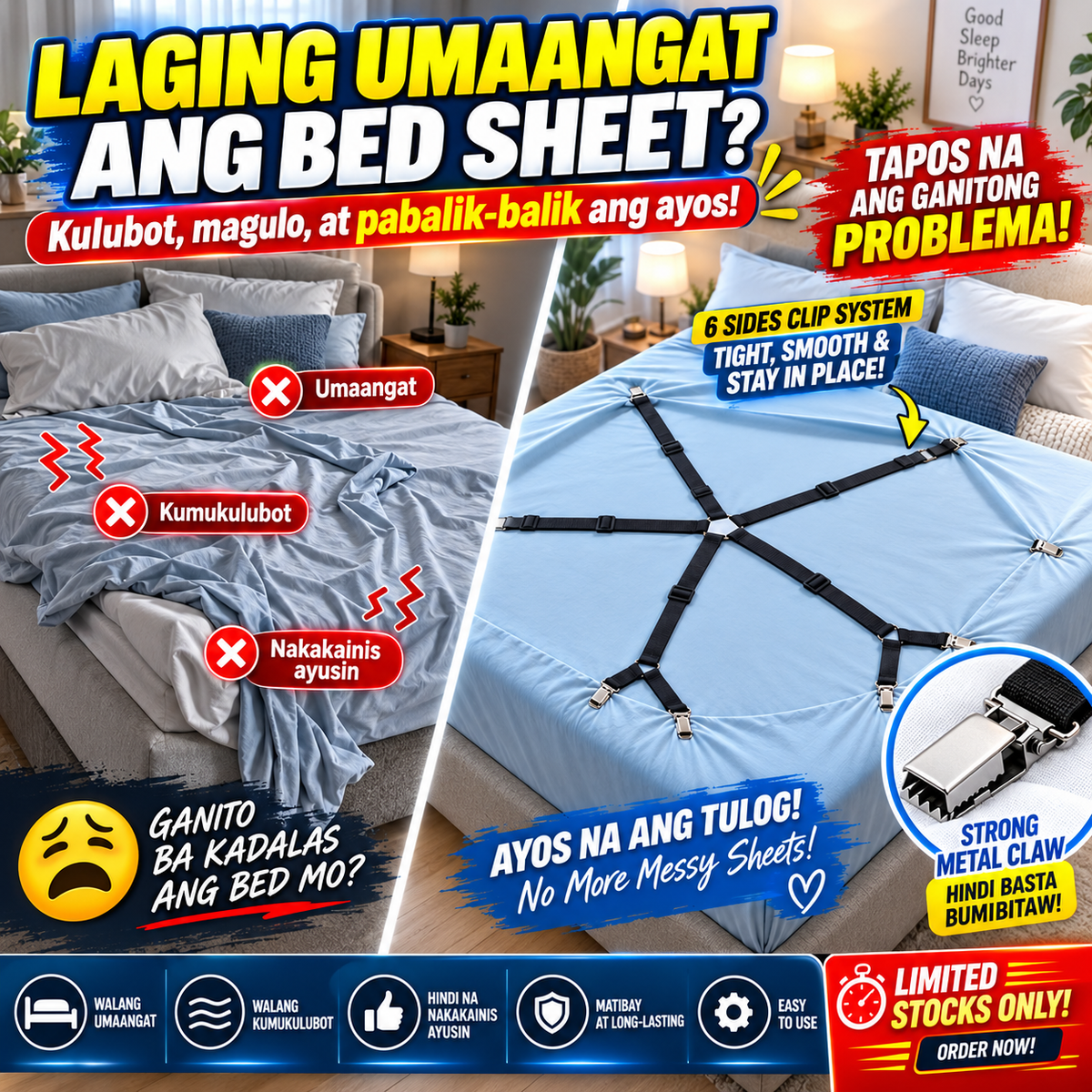 6 Sides Bed Sheet Clip