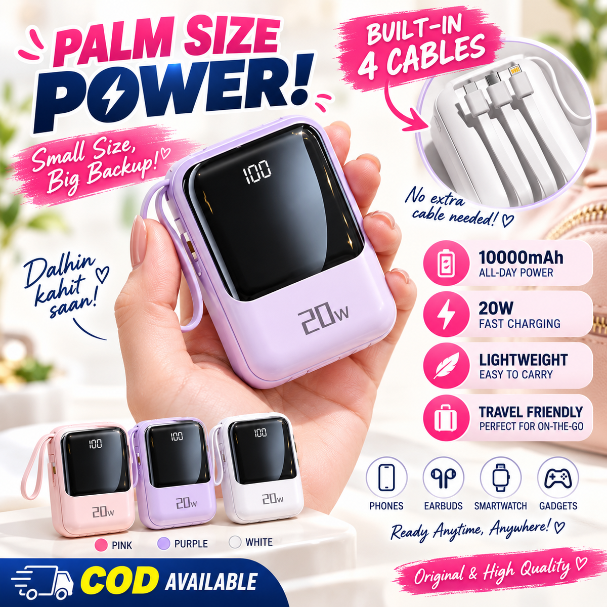 ORIGINAL PORTABLE POWERBANK PALM SIZE