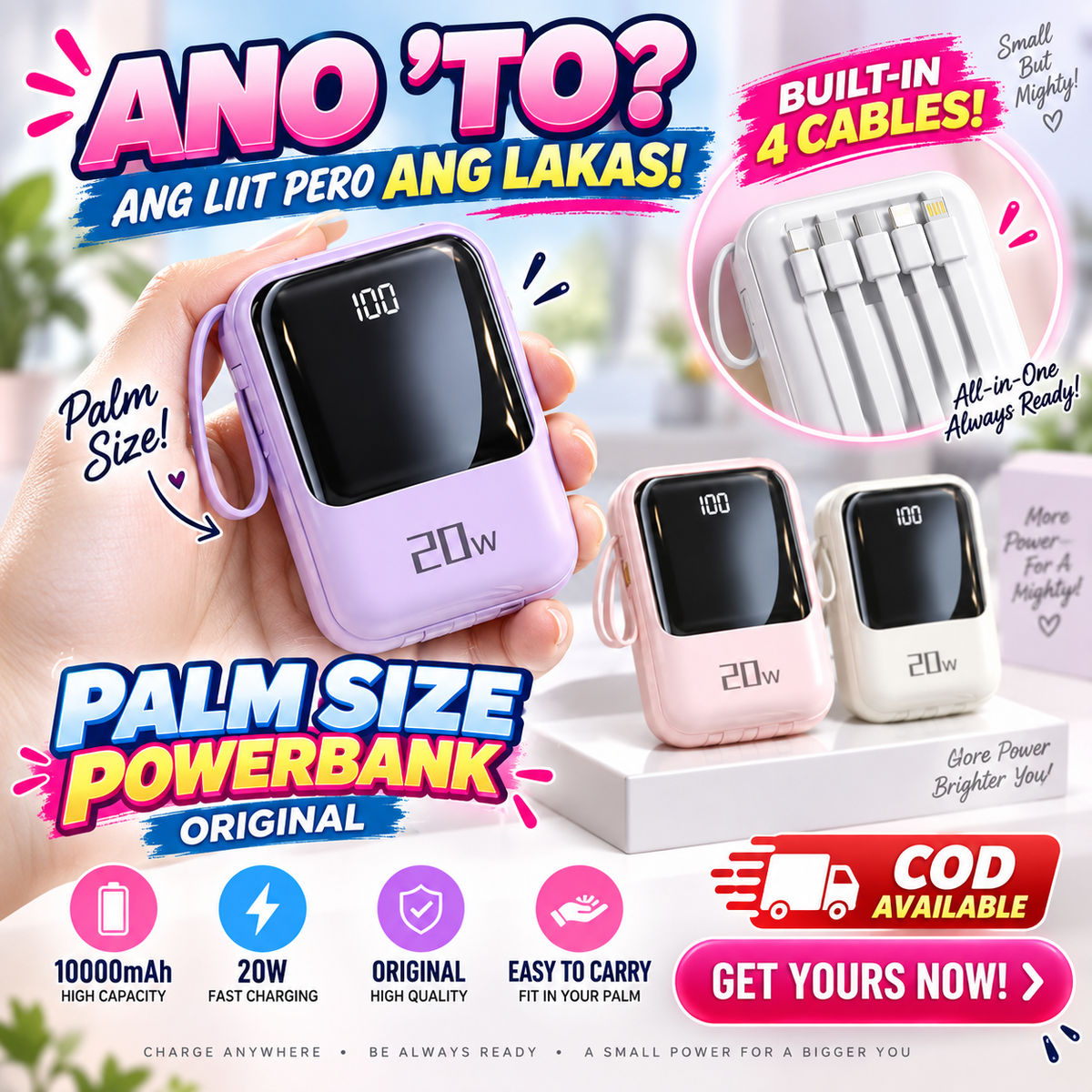 ORIGINAL PORTABLE POWERBANK PALM SIZE