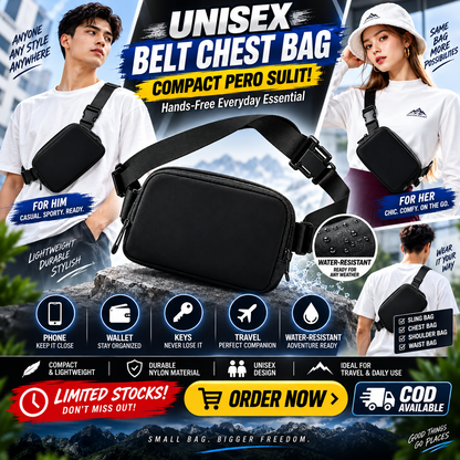 UNISEX Nylon Waterproof Belt Chest Bag