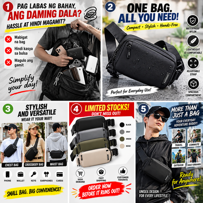 UNISEX Nylon Waterproof Belt Chest Bag