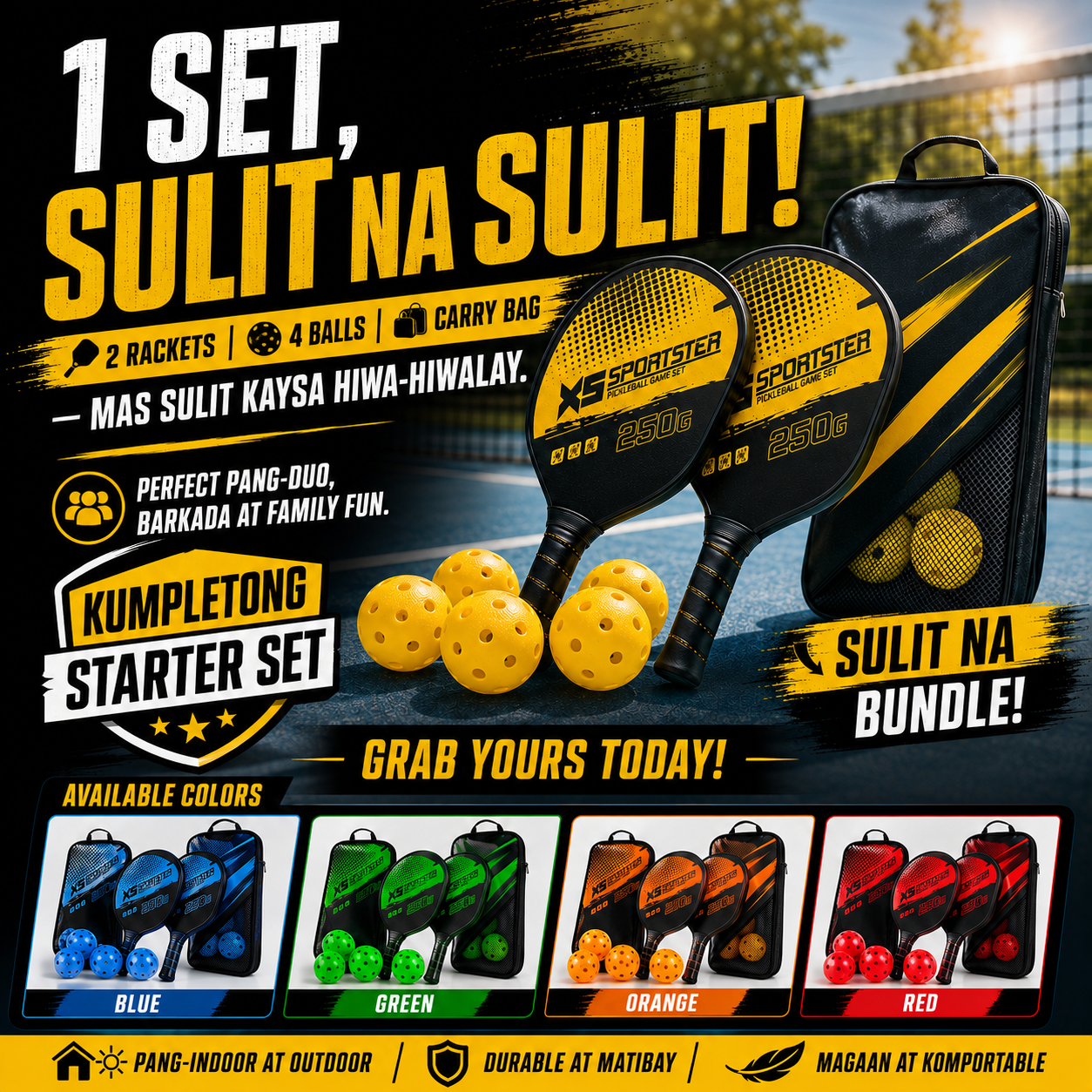Pickleball Rackets Set