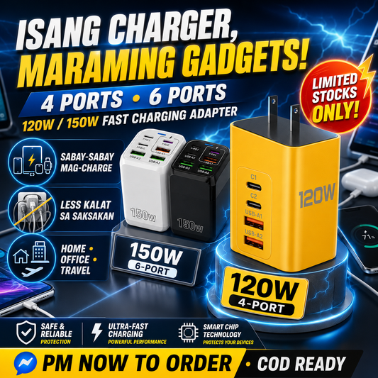 ⚡ 120W / 150W Fast Charging Adapter - 4 Ports & 6 Ports