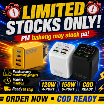 ⚡ 120W / 150W Fast Charging Adapter - 4 Ports & 6 Ports