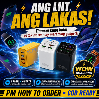 ⚡ 120W / 150W Fast Charging Adapter - 4 Ports & 6 Ports