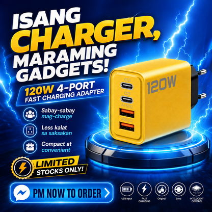 ⚡ 120W / 150W Fast Charging Adapter - 4 Ports & 6 Ports