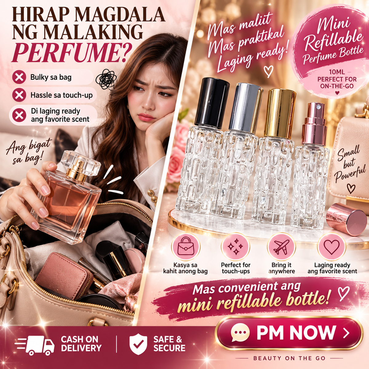 10ml Diamond Facet Mini Perfume Refillable Glass Bottle