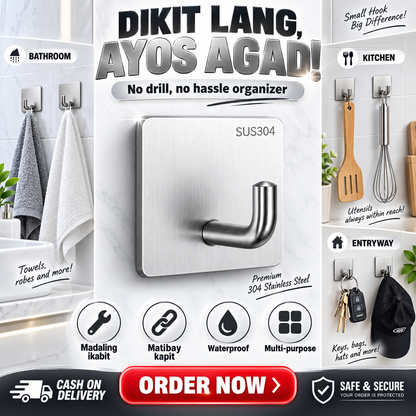 Stainless Steel Adhesive Hook