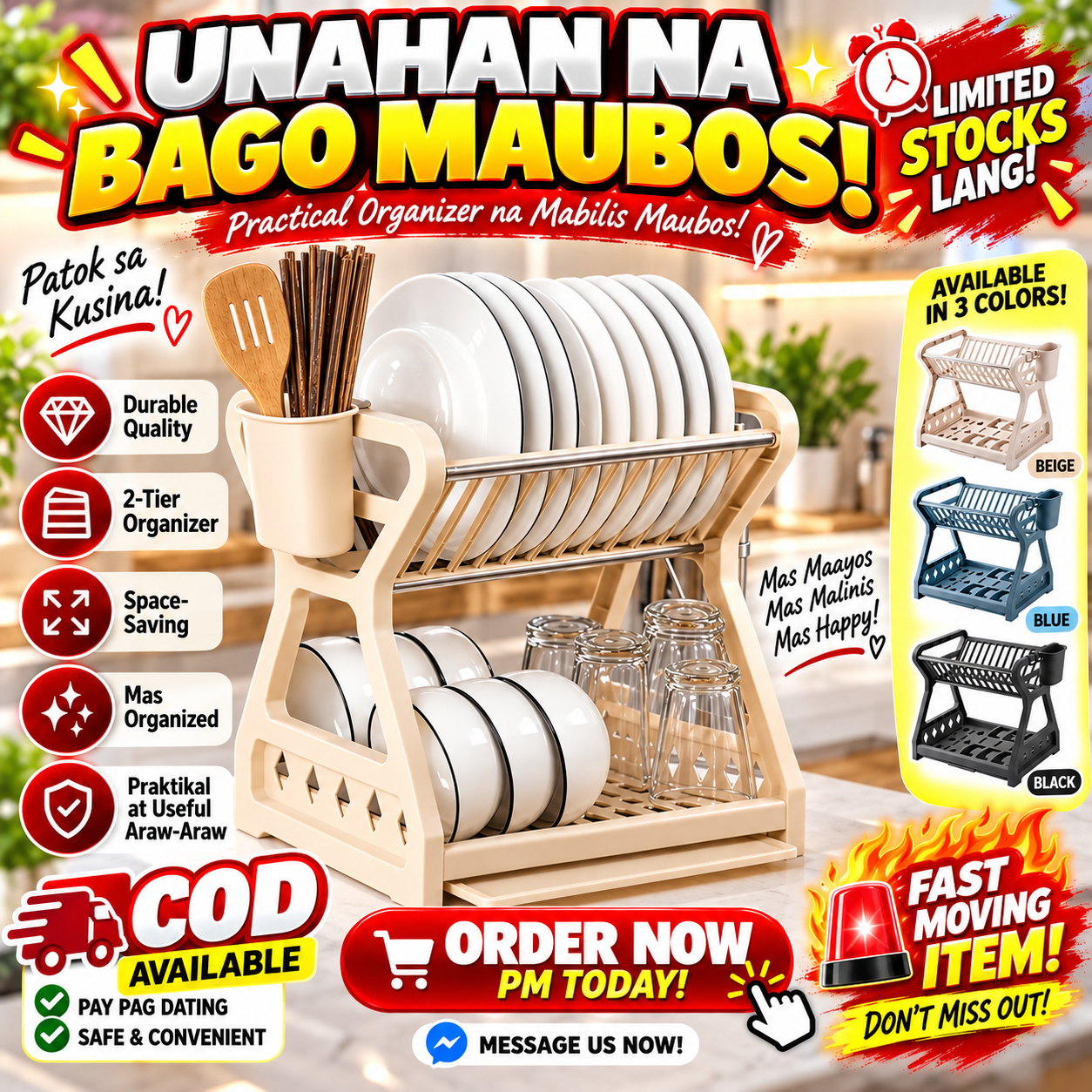 2-Tier Kitchen Dish Drying Rack