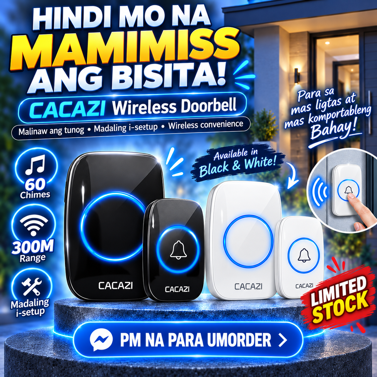 CACAZI Smart Wireless Doorbell