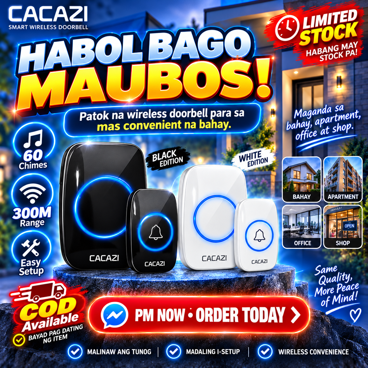 CACAZI Smart Wireless Doorbell
