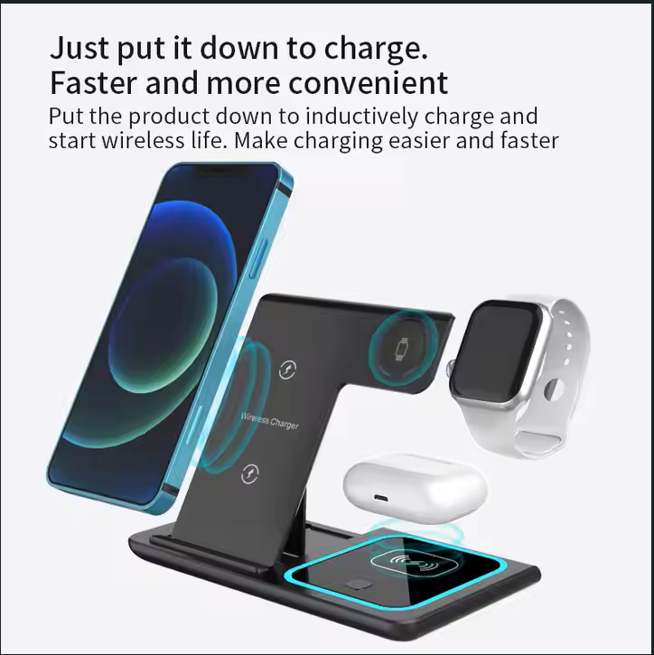 3-in-1 15W Fast Wireless Charging Station