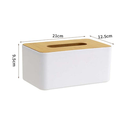 Minimalist Tissue Holder with Bamboo Lid
