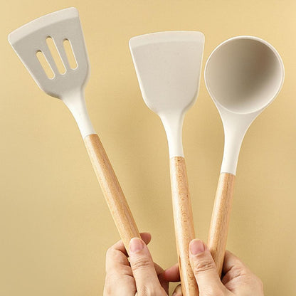 3-Piece White Silicone Cooking Utensils Set
