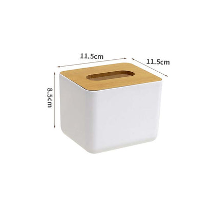 Minimalist Tissue Holder with Bamboo Lid