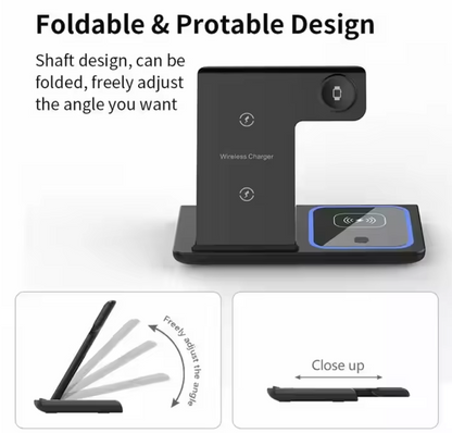 3-in-1 15W Fast Wireless Charging Station