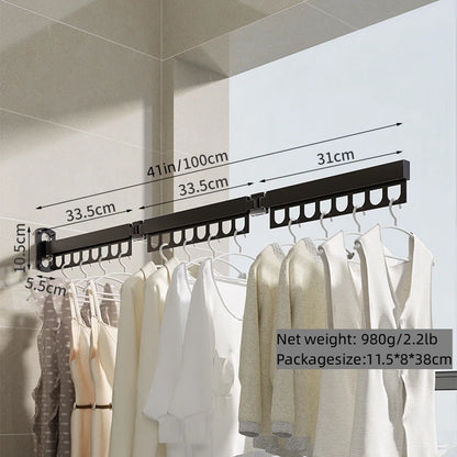 Wall Mounted Folding Retractable Clothes Drying Rack
