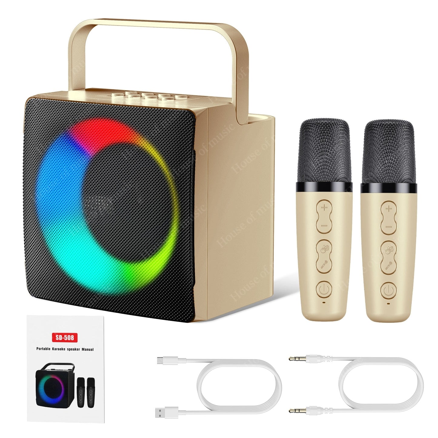 Bluetooth Speaker Karaoke with Dual Wireless Microphone