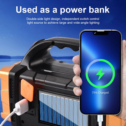 USB Rechargeable Solar LED Flashlight with 4 Lighting Modes