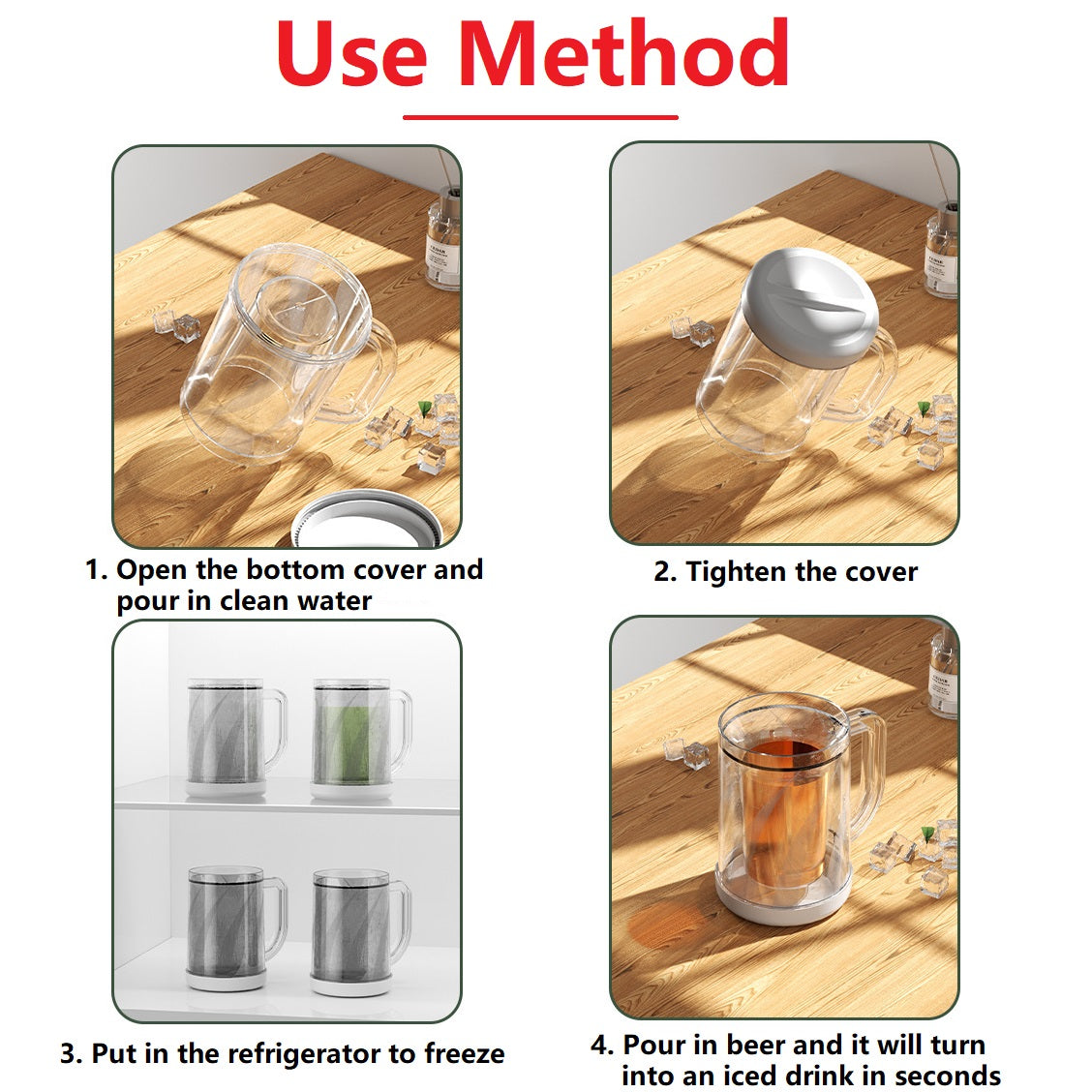 Double Layer Freezing Beer Mug