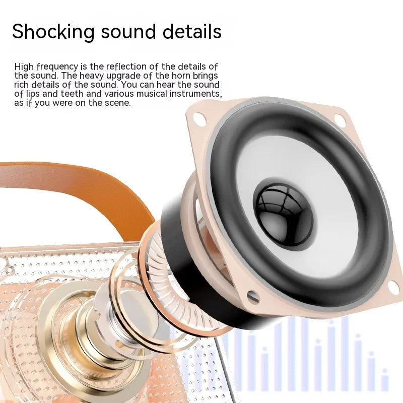Mini Portable Speaker Bluetooth with Double Microphone and RGB Music Rhythm Light
