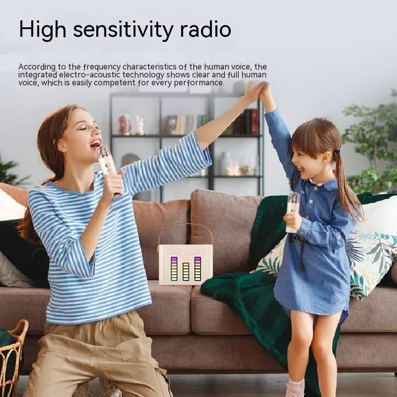 Mini Portable Speaker Bluetooth with Double Microphone and RGB Music Rhythm Light
