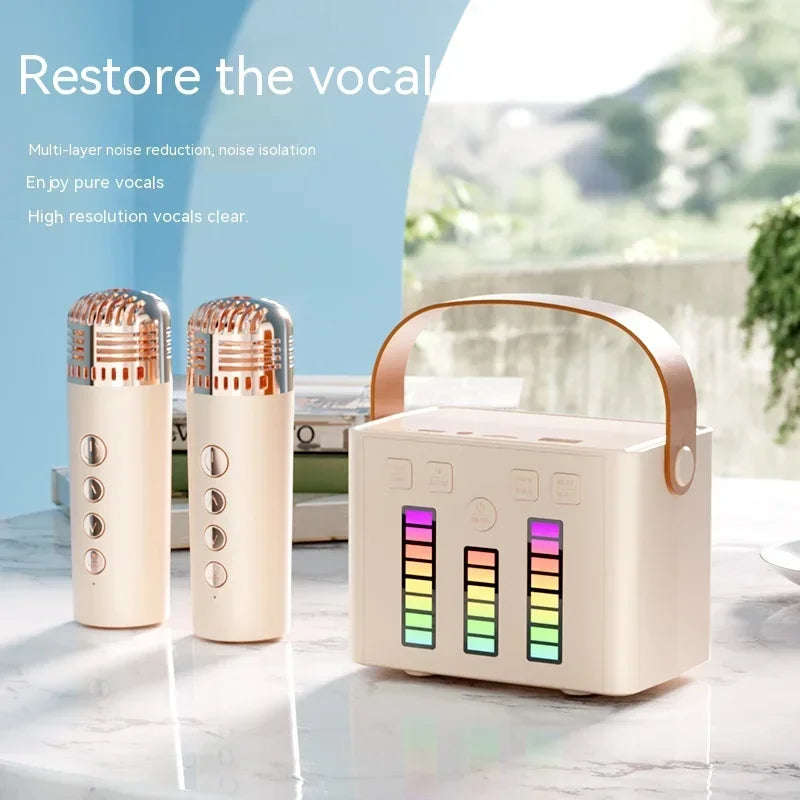 Mini Portable Speaker Bluetooth with Double Microphone and RGB Music Rhythm Light