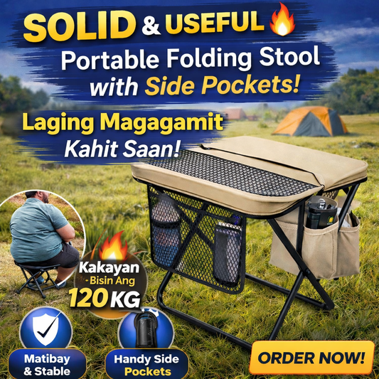 Portable Folding Stool with Carrying Bag