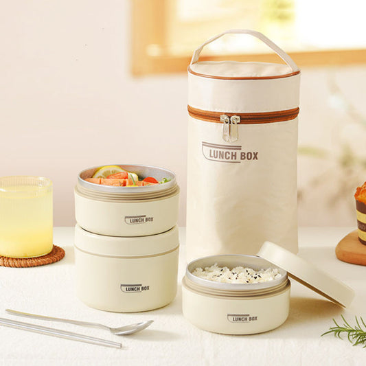 3 Layer Portable Stainless Steel  Thermal Lunch Box with Bag