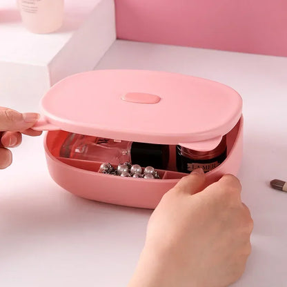 Cute Cat Design Compact Mirror with Storage Compartment