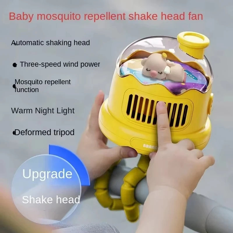 Automatic Oscillating Fan with Flexible Tripod & Night Light