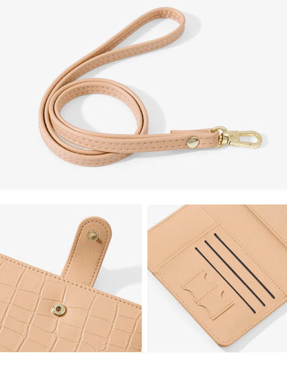 Leather Passport Holder with Neck Lanyard