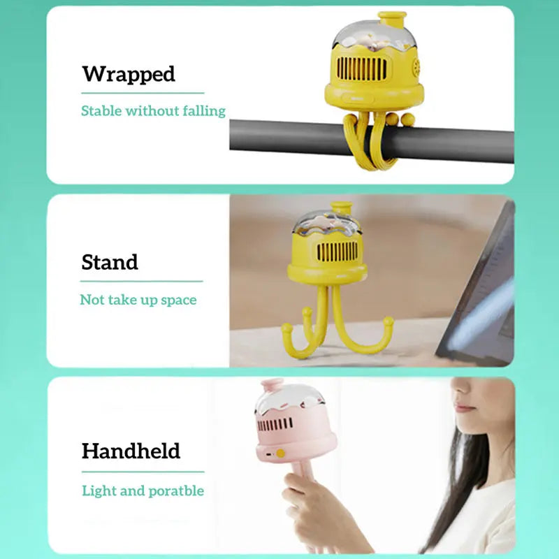 Automatic Oscillating Fan with Flexible Tripod & Night Light