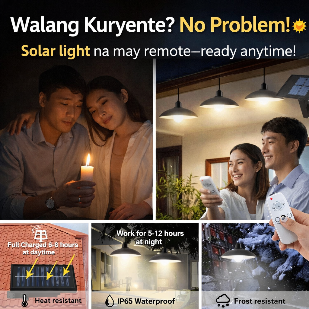 Solar Pendant Light With Remote Control