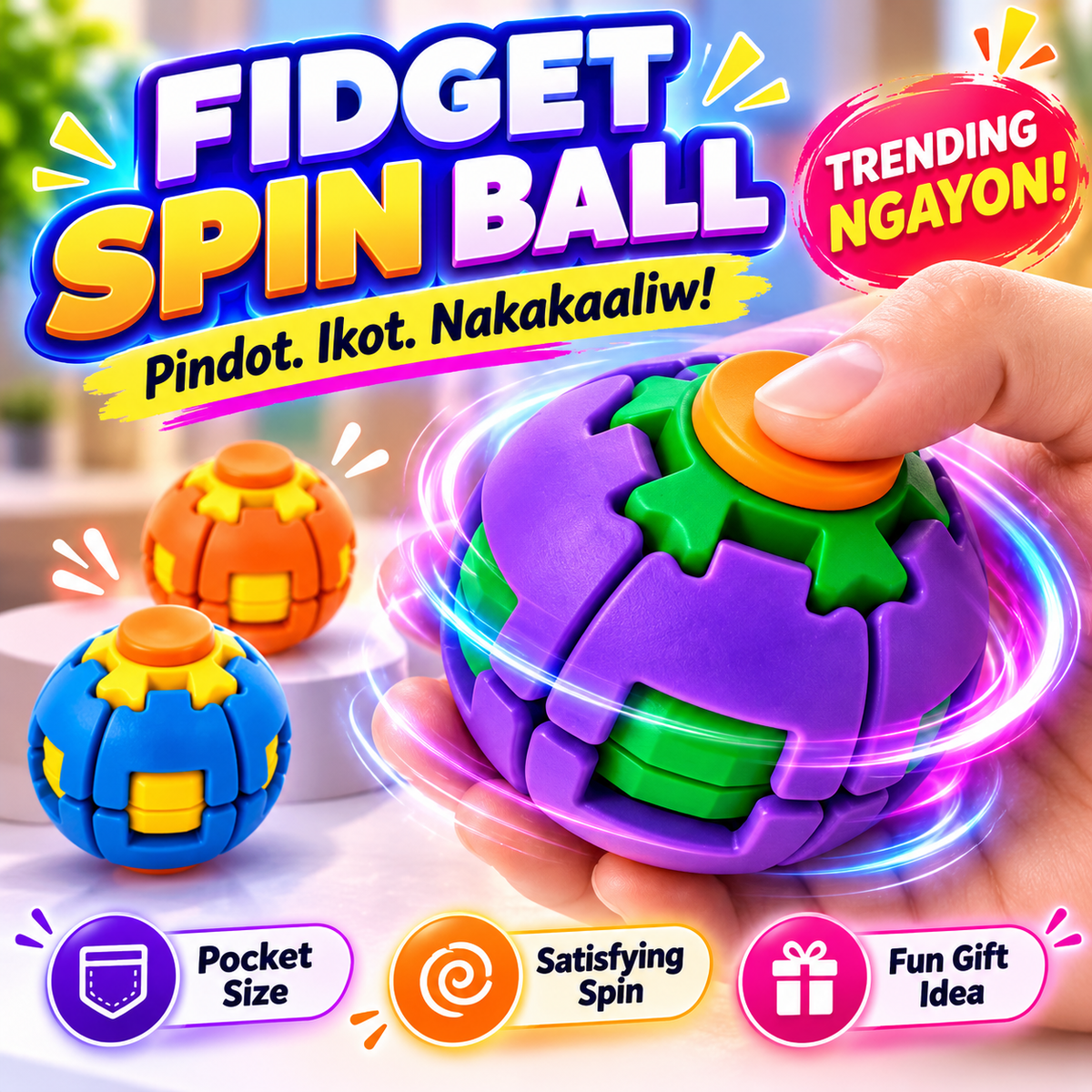 Quality 3D Printed Fidget Spin Ball