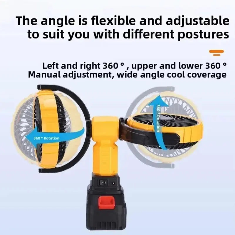 Double Headed Lithium Battery Fan