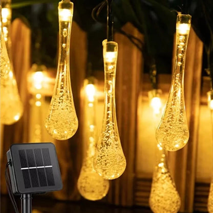 Solar Waterdrop String Christmas Lights (20 LED/5Meters)