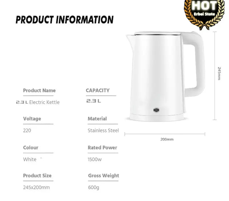 Lux Kiichen Electric Kettle 2.3L