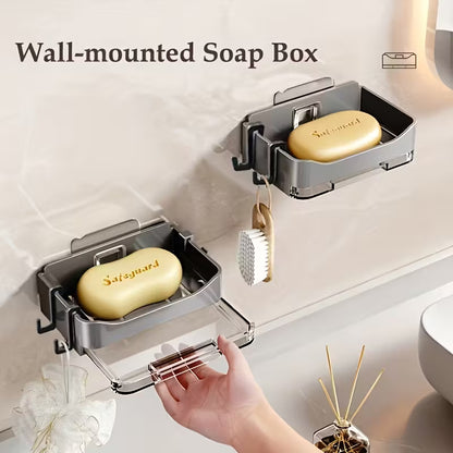 Wall-Mounted Soap Dish with Drain