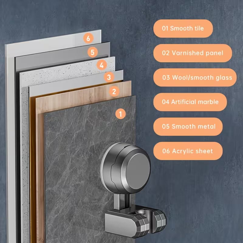 Adjustable Power Suction Shower Head Holder