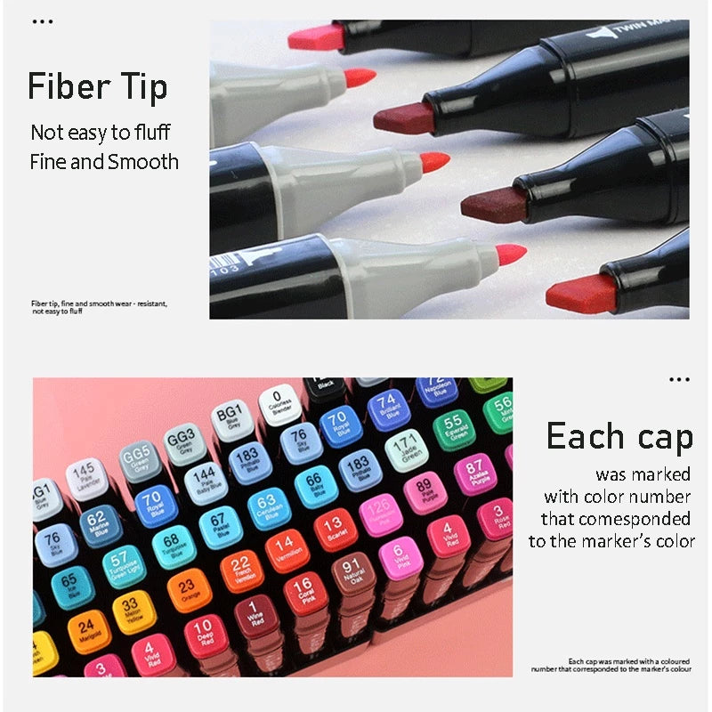 80pcs Dual Tip Alcohol Marker