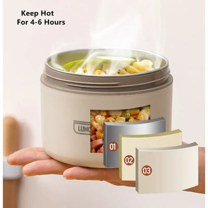 3 Layer Portable Stainless Steel  Thermal Lunch Box with Bag