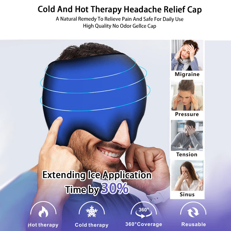 Migraine Relief Cap Gel Hot Cold Compress