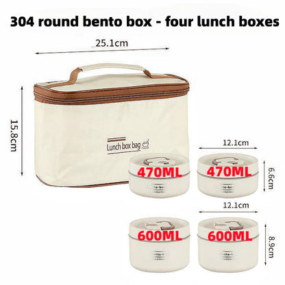 Portable Stainless Steel  Thermal Lunch Box with Bag