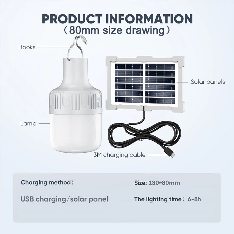 Solar Emergency Bulb w/ Panel