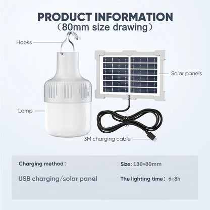 Solar Emergency Bulb w/ Panel