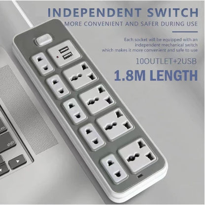 Extension Outlet with USB Port and Switch