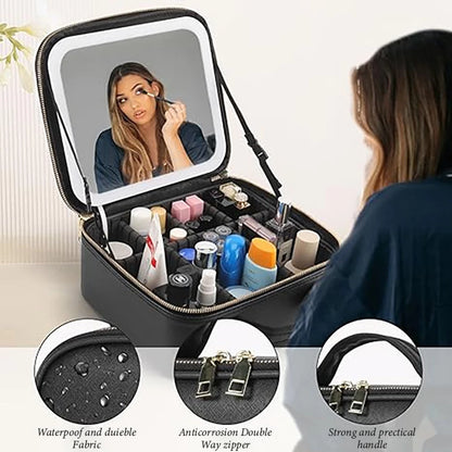 Makeup Bag with LED Mirror